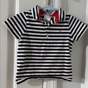 Jacadi Navy and White Striped Polo